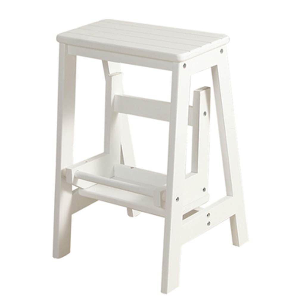 Reposapiés Plegable Escalón Plegable Patada retráctil Taburete Escalonado Plegable Escalera Silla Estante Escalera de Madera de 2 peldaños Antideslizante Multifunción Cocina Dormit