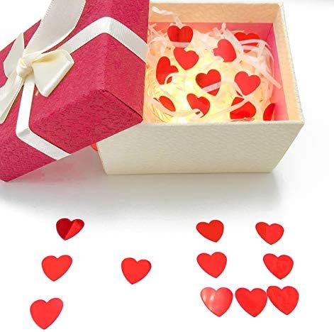 Red Heart Confetti | Glitter Confetti Sprinkles for Party Table Scatters Decoration | Valentine's Day Wedding Anniversary Engagement Party Festival Supplies | Metallic Foil | 45g 1.6OZ 1200Pcs