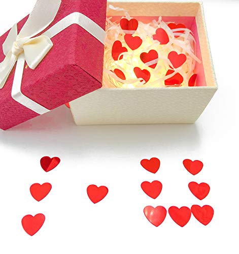Heart Confetti Red Valentine's Day Table Confetti Metallic Foil For Party Wedding Happy Birthday Baby Showe Bridal Shower Festival Theme Party Decorations Supplies 1.6Oz / 1000 Pieces(Red) #TOP5