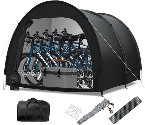 Lagerschuppen, große Fahrradabdeckung, Lagerschuppen, Zelt, tragbar, Garage, Unterstand, Lagerung, Shelter, faltbar, Outdoor-Fahrradaufbewahrung, Schuppen mit 210D Oxford-Gewebe, PU3000, wasserdicht,