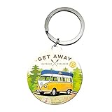 Nostalgic-Art 48027 - Volkswagen - VW - Let's Get Away , Schlüsselanhänger , Metall-Schlüsselanhänger , Rund , 4 cm