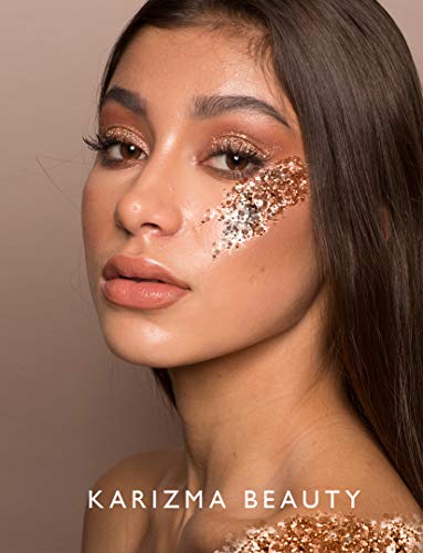 Rose Gold Chunky Glitter ✮ KARIZMA BEAUTY ✮ Festival Glitter Cosmetic Face Body Hair Nails - Thumbnail 4