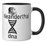 Double Helix Neanderthal DNA Genetic Design Ceramic Mug, Black/White