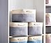 DECOMOMO Storage Bins | Extra Large Fabric Storage Basket for Shelves for Organizing Closet Shelf Nursery Toy | Decorative Large Linen Closet Organizers with Handles (Grey and Beige)