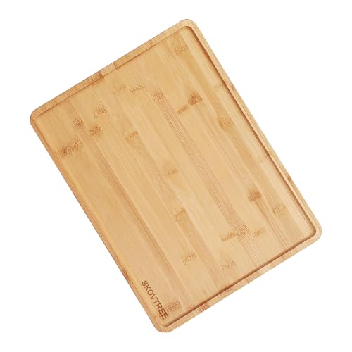 Skovtree Bamboo Serving Tray, Food Tray for Eating and Serving Coffee, Tea, 15.8x11.8 Inch
