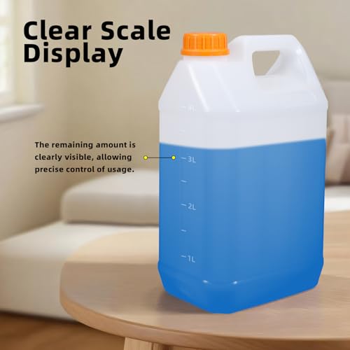 Image of ASEVAT 2 Pcs 1 Gallon Jugs with Caps Empty Plastic Gallon Containers with Lids Oil Container Automotive Square F-Style Plastic Jug for Liquids Water Laundry Soaps Detergents Home and Commercial Use