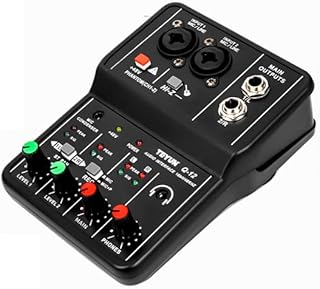 Profissional Placa de Som Audio,Bluetooth MP3 Entrada para computador 48V Phantom Power Estéreo DJ Studio Streaming (Q-12)  