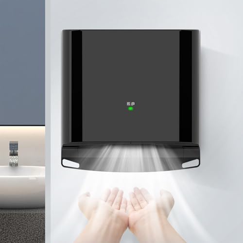 Hlixzoy A,Asciugamani, Asciugamani Elettrico da Bagno Commerciale, Asciugamani Elettrico A Risparmio Energetico Ad Alta velocità da 1250 W, Asciugamani A Parete Touch-Free per Bagno/Toilette
