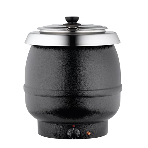 Image of Dualit 10 Litre Hotpot Soup Kettle - Large Soup Kettle - Wet and Dry Heat - Hand Built in the UK - Stainless Steel - Durable - Hinged removable Stainless Steel Lid - Graphite