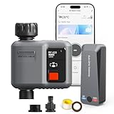 johgee timer irrigazione wifi con tecnologia rf 300m, centralina irrigazione wifi, compatibile con alexa & app, temporizzatore irrigazione con 2 modalità & ritardo pioggia per giardino, prato