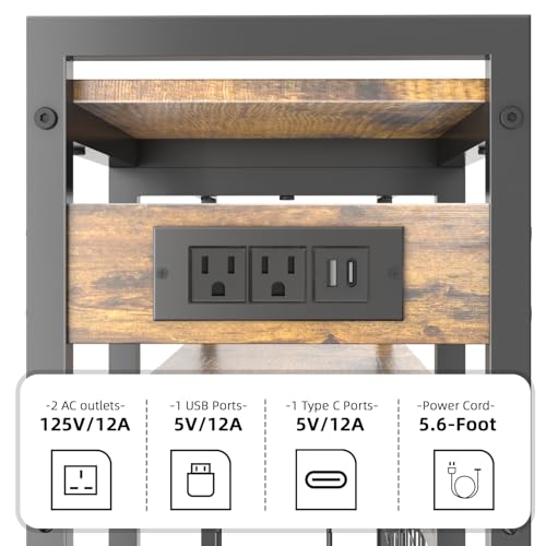 STEHEMO Desk Shelf for Top of Desk, 41.3" Desktop Organizer Shelf with Grid Panel & LED Lights, Desk Hutch for Computer Monitor, Wood Desktop Bookshelf for Home Office Dorm, with Power Outlets by STEHEMO - Used condition - Image 7