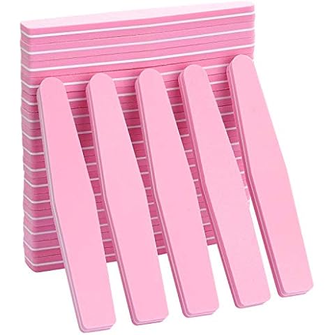 Nail Buffers 20 Pack 100/180 Grit Nail Buffer Block Sponge Buffing Nail File for Acrylic/Natural Nails, Pink Cover