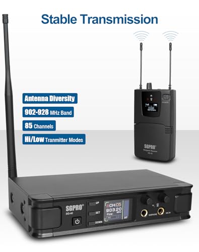 Sgpro SG-40 Wireless In-Ear Monitor System, Iem System Mono With Metal Transmitter thumb #1