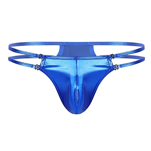 Lyb-s. Herren Bikini G-String Thongs Slips Unterwäsche Dessous Bulge Tasche T-Back Badeanzug (Color : Blue, Size : M) Cover