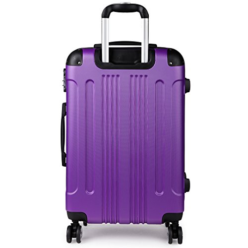 Kono ABS Light Weight Hard Shell 4 Wheel Travel Trolley koffer Bagage Set 20" Size Koffers Paars (20-inch) - Afbeelding 5
