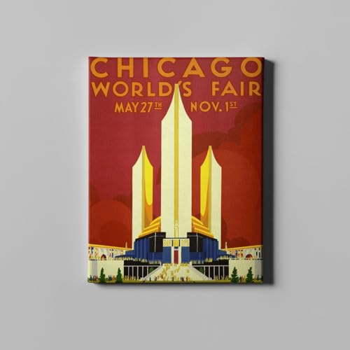 Poster de voyage Chicago 1933 pour habiller un mur vide avec une touche artistique taille M