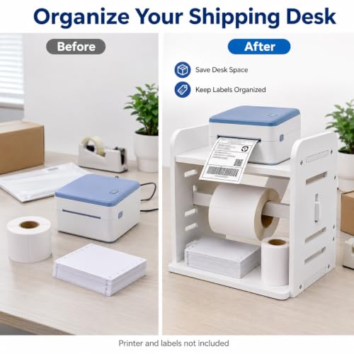 3-in-1 Thermal Label Holder Stand for 4×6, Roll & Fan-Fold Label Organizer - Image 5