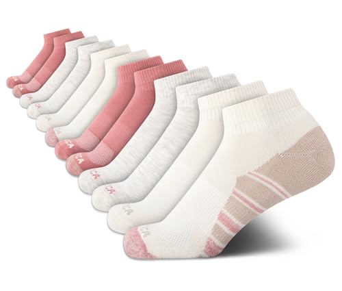 Image of Nautica Womens Quarter Socks Moisture Wicking Cushioned Socks, 12 Pack | Stretch Performance Dri-Motion Fabric, Cushioned with Arch Support, Breathable Mesh Panels, Quarter Cut, Shoe Size 4-10