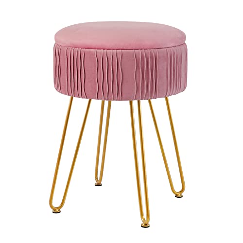 Tabouret de rangement rose compact pour optimiser les petits espaces - 2