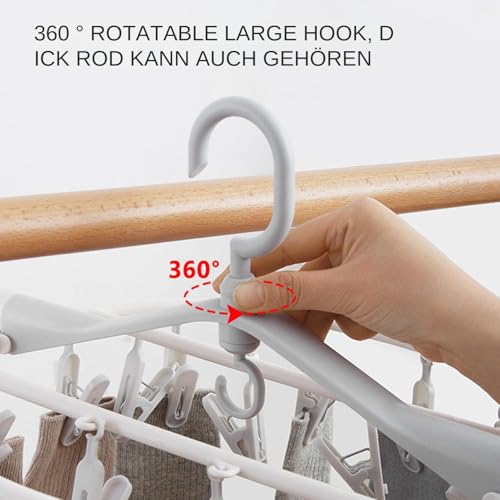 Support de séchage rond pliable avec pinces à linge pour hôtel et voyage