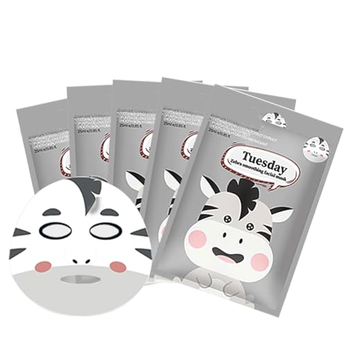 Mascarillas de Tela para el Rostro, Set de Mascarillas Hidratantes para Chicas Adolescentes y Mujeres como Regalo - Mascarilla Facial para el Cuidado de la Piel de Mujeres (Cebra)