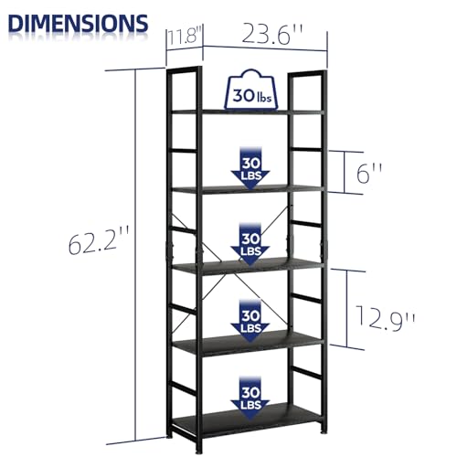 Image of NUMENN 7 Layer Multipurpose Bookshelf Rack | Waterproof Plastic Book Storage Shelf for Home, Study Room, Living Room & Office | DIY Free-Standing Organizer for Books (Durable & Lightweight) (5 Layer)