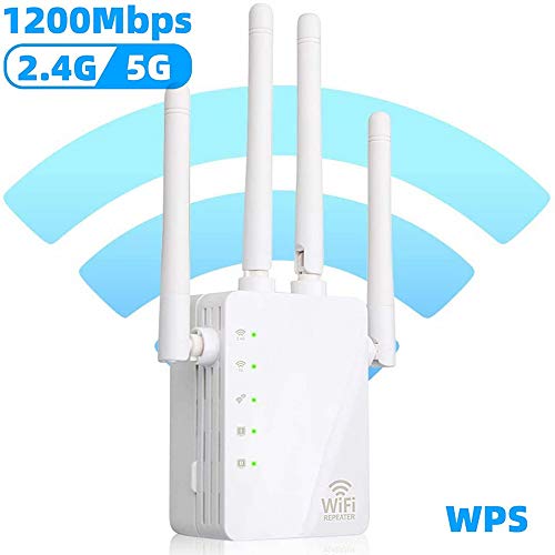 WiFi Range Extender, WSIIROON 1200Mbps Wireless Signal Repeater Booster, Dual Band 2.4G