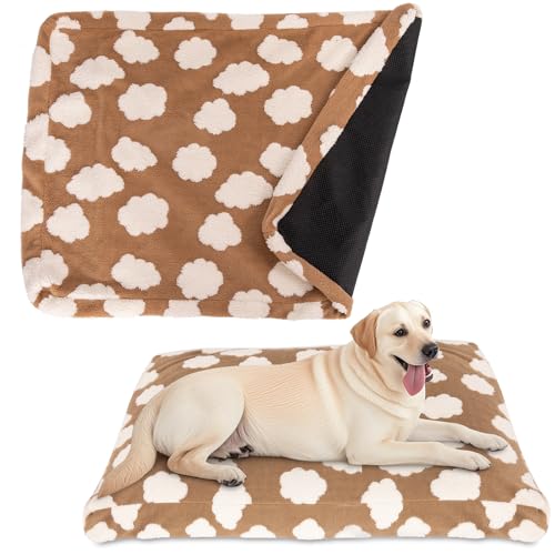 Image of Faux Fur Dog Bed Covers - Ultra Soft Rose Velvet, Removable & Washable, Cozy & Durable,Large Pet Bed Cover Only (No Filling) - Gray, (Cloud Coffee Brown, 36 inch L x 24 inch W x 4 inch Th)