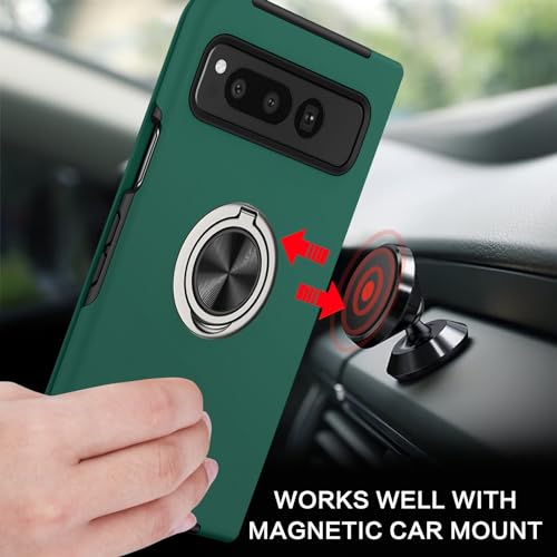 Étui Google Pixel Fold BENTOBEN avec protection charnière et anneau vert - 3