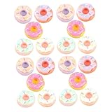 UPKOCH 20pièces Mini Donuts pour Maison De Poupées Accessoires De Cuisine Simulation Jouets Faux Aliments Décoration Miniature Colorée