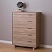 South Shore Fynn Collection 5-Drawer Chest-Rustic Oak