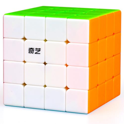 Image of QiYi Warrior 4x4 Stickerless Speed Cube - Smooth & Durable 59mm Puzzle Cube, Non-Magnetic 4x4x4 with Bright Colors, Anti-Pop Design & Easy Turning for Beginners & Solvers