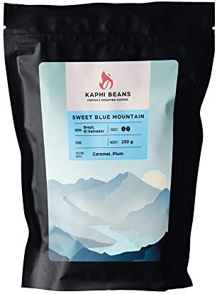 Jamaica Blue Mountain Blend, Sweet Blue Mountain, Freshly Roasted Ground Coffee, Speciality Coffee, Arabica Beans, Medium Roast, Brand: Kaphi beans, 250g