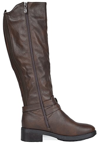 Dream Pairs Women'S Uncle Brown Knee High Motorcycle Riding Winter Boots Size 11 M Us thumb #2