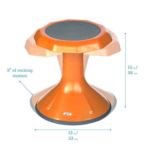 Image of ECR4Kids ACE Active Core Engagement Wobble Stool, 15-Inch Seat Height, Flexible Seating, Orange
