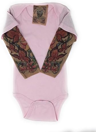 Wild Rose Baby Girls' Tattoo Sleeve Shirt, Butterfly, Pink, 12-18 mos