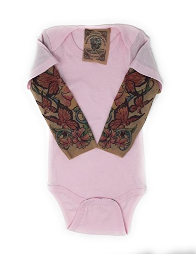 Wild Rose Baby Girls' Tattoo Sleeve Shirt, Butterfly, Pink, 12-18 Mos #TOP1