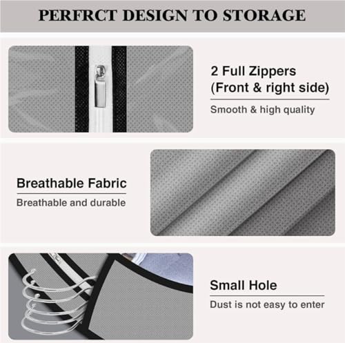 Clothes Cover 5 Pcs Garment Bags 40" Clothing Bags for Hanging Clothes with 6'' Gusset Garment Bag Suit Bags3