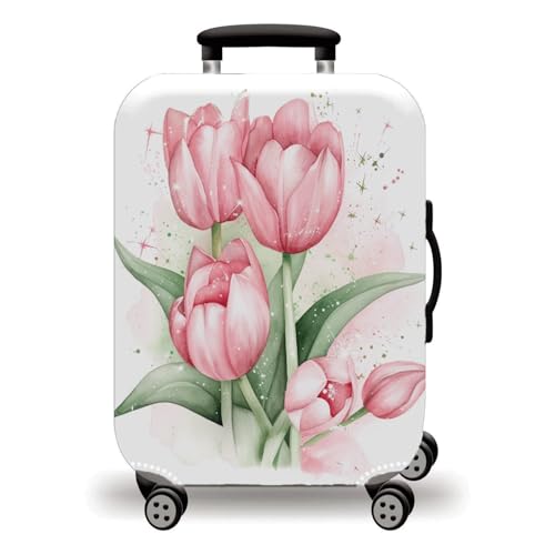 LNXSESN Funda Maleta Cabina Estrella Rosa Verde Funda para Maletas de Viaje Elástico Fundas Maletas de Viaje Lavable Protector de Equipaje con Cremallera Fundas para Maleta para 26-28 Pulgadas
