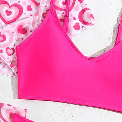 iiniim 4Pcs Cover Up Swimsuit for Girls Short Sleeve Swimwear Tankini Set Beach Skirts Boho Swimwear3