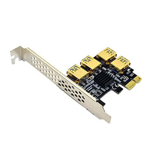 figatia 1X 1 para 4 Riser Card PCI Express PCI-E PCIe para 4 Externo PCI-e Adaptador de Cartão USB 3