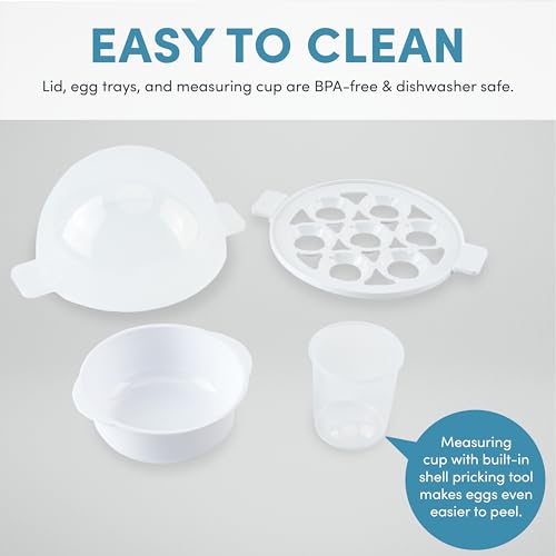 AROMA® Overly Easy Egg Cooker, Steamer, and Electric Egg Poacher | XL Capacity Egg Steamer Fits 7 Eggs by AROMA - Image 3