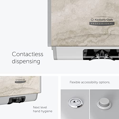 Image of Kimberly-Clark Professional ICON Automatic Soap and Hand Sanitizer Dispenser (58744), with Warm Marble Design Faceplate, 11.5 inch x 7.5 inch x 3.98 inch (Qty 1)