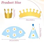 11PCS Party Hat for Stuffed Animals Birthday Cone Party Hats Set Includes 2 Paper Crowns Colorful Mini Birthday Hats and 9 Adorable Hat with Pompoms for Adults Pet - Image 2
