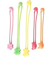 Silicone Kitchen Bands 5 pcs Silicone Colored Bands Flexible Binding Bands Bento Box Elastic Band...