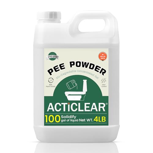 ACTICLEAR Pee Powder Gel - 2/4lb Rapid 60-Second Absorption & Odor Neutralizer for Portable Toilets Camping and Outdoor Essentials