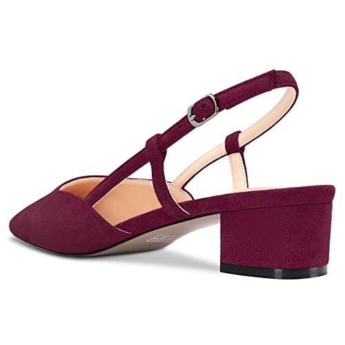 HEUIVZAR Womens Pumps Square Toe Kitten Low Chunky Block Heel Slingback Suede Dress Shoes Vacation Cute Wedding 1.5 Inch3
