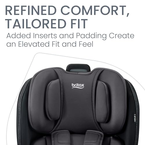 Image of Britax Poplar S Convertible Car Seat, Slim 17 inch Design - Stone Onyx | 2-in-1 Car Seat, Extended Rear Facing, Slim Car Seat, Easy Installation With ClickTight, Anti-Rebound Bar, SafeWash Fabrics