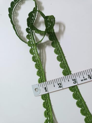 Image of Swag White Cotton Trim Laces and Borders Material for Saree Border, Suit, Kurta, Dupatta, Blouse, Gown, Lehenga & Neckline (Hunter Green, 9 Meter)