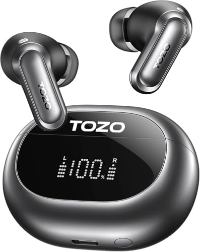TOZO NC20 Kabellose In Ear Kopfhörer Bluetooth 6.0 ANC LDAC Hi-Res IPX8 | 6 Mikrofone mit KI-ENC für klare Anrufe, 32 EQ per App, Verbindung mit zwei Geräten, geringe Latenz, kabel